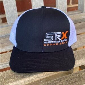 SRX Black White 6 panel SnapBack Trucker Hat Superstar Racing Experience cap